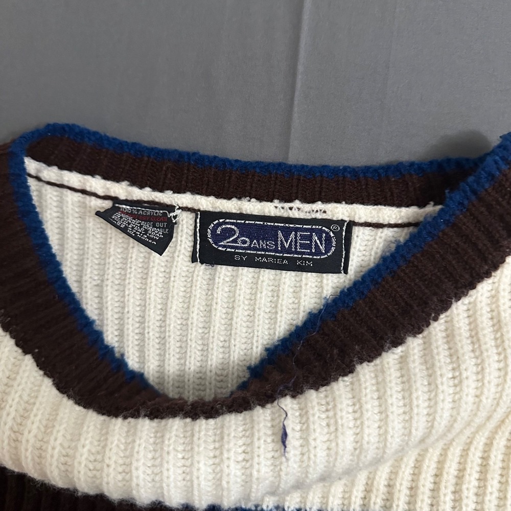 Vintage 20 ANS Sweater Mens‎ Medium Multicolor Abstract Chunky Knit 90s - Picture 5 of 8